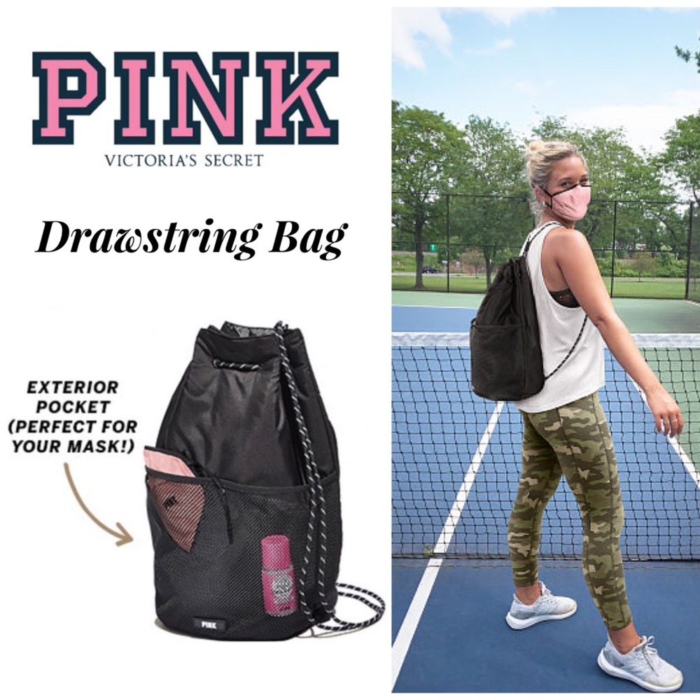 NWT VS Pink Drawstring Backpack Bag
